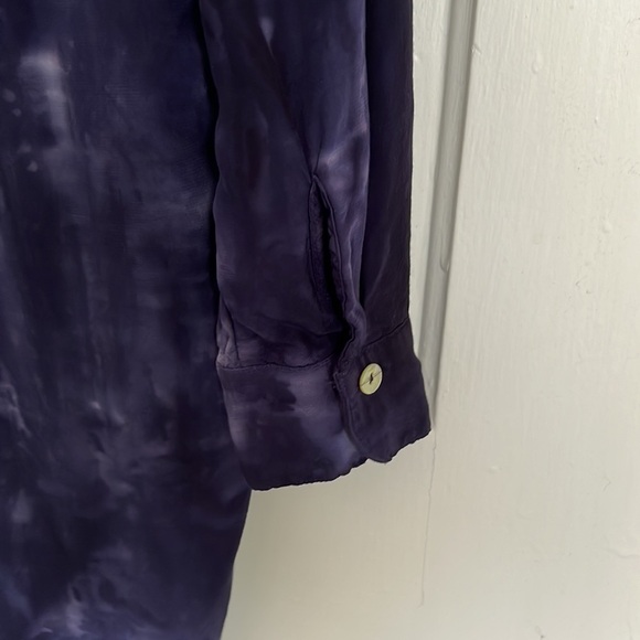 Lulu’s What I Like Navy Blue Tie-Dye Long Sleeve Shirt Dress - Picture 12 of 13